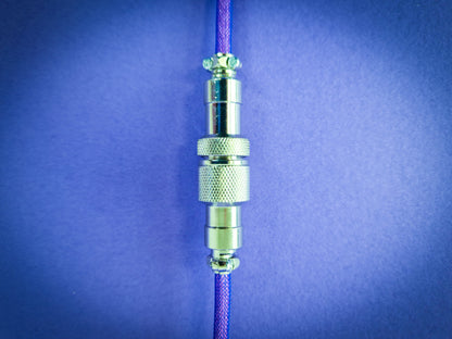 Electric Purple Coiled Aviator Cable, USB-C to USB-A, GX16 Detachable 5-Pin